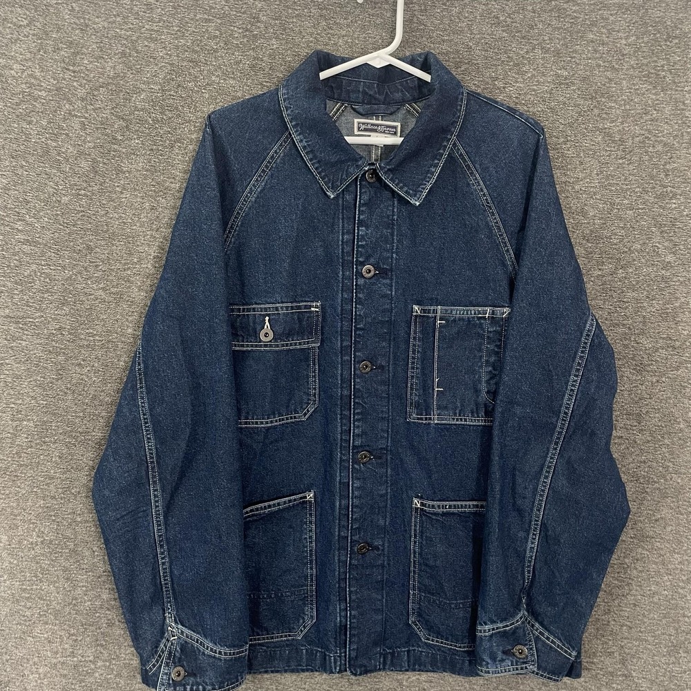 Wallace & Barnes Chore Jacket Mens L Japanese Denim Workwear Utility CG729